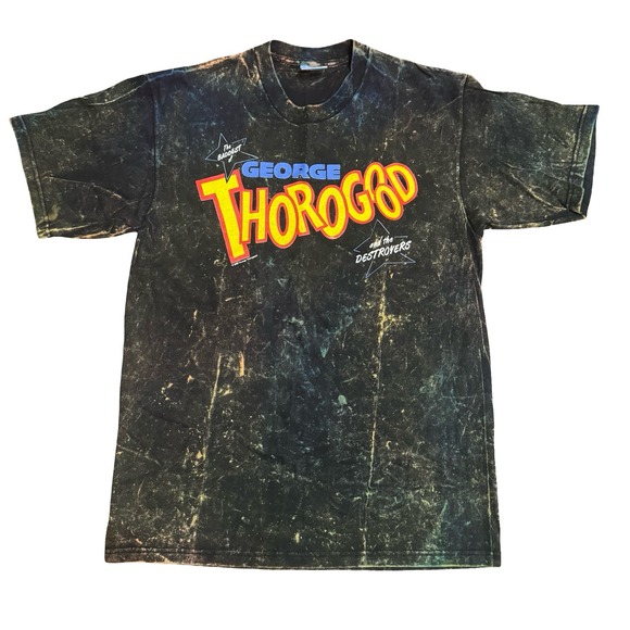 Vintage 90s George Thorogood Destroyers Band Tour Tee Mens Lee Heavyweight - Picture 1 of 9